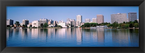 Framed Panoramic View Of The Waterfront And Skyline, Oakland, California, USA Print