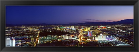 Framed Cityscape at night, The Strip, Las Vegas, Nevada, USA Print