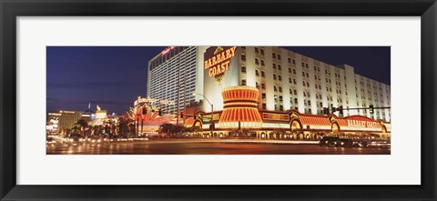 Framed USA, Nevada, Las Vegas, Buildings lit up at night Print