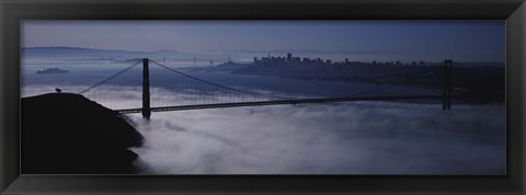 Framed USA, California, San Francisco, Fog over Golden Gate Bridge Print