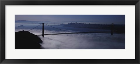 Framed USA, California, San Francisco, Fog over Golden Gate Bridge Print