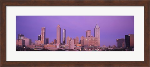 Framed Skyscrapers against a purple sky, Atlanta, Georgia, USA Print