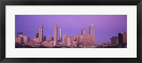 Framed Skyscrapers against a purple sky, Atlanta, Georgia, USA Print