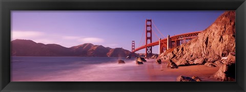 Framed Golden Gate Bridge and Mountain View Print