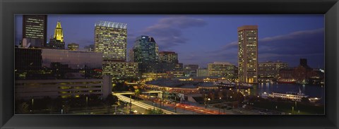 Framed High angle view of a cruise ship docked at a harbor, Inner Harbor, Baltimore, Maryland, USA Print