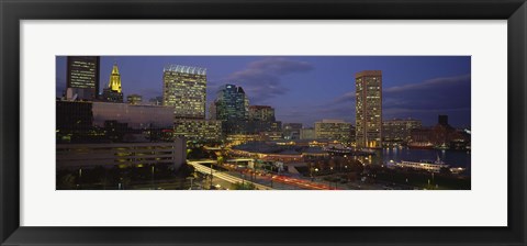 Framed High angle view of a cruise ship docked at a harbor, Inner Harbor, Baltimore, Maryland, USA Print