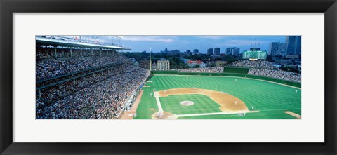 Framed High angle view of spectators in a stadium, Wrigley Field, Chicago Cubs, Chicago, Illinois, USA Print