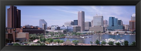 Framed USA, Maryland, Baltimore, High angle view of Inner Harbor Print