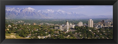 Framed High angle view of a city, Salt Lake City, Utah, USA Print