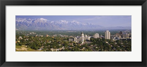 Framed High angle view of a city, Salt Lake City, Utah, USA Print