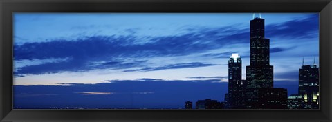 Framed Buildings in a city, Sears Tower, Chicago, Cook County, Illinois, USA Print