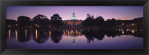 Framed Reflection of a government building in a lake, Capitol Building, Washington DC, USA Print