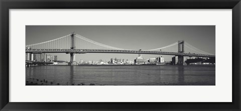 Framed Manhattan Bridge across the East River, New York City, New York State, USA Print