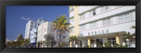 Framed Art Deco Hotels, Ocean Drive, Florida, USA Print