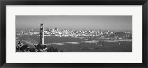 Framed Golden Gate Bridge, San Francisco, California, USA (black &amp; white) Print