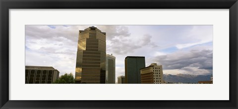 Framed Buildings in a city with mountains in the background, Tucson, Arizona, USA Print