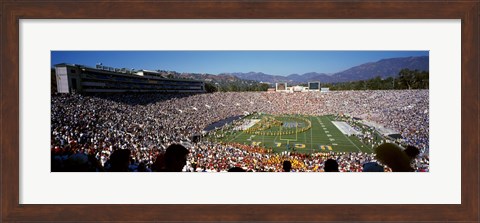 Framed Spectators watching a football match, Rose Bowl Stadium, Pasadena, City of Los Angeles, Los Angeles County, California, USA Print