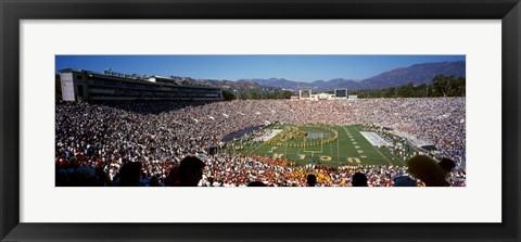 Framed Spectators watching a football match, Rose Bowl Stadium, Pasadena, City of Los Angeles, Los Angeles County, California, USA Print