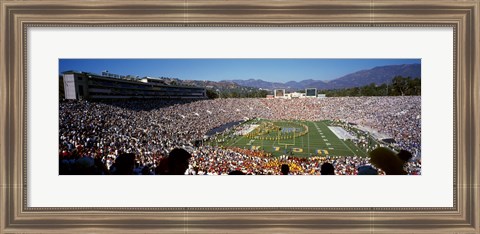 Framed Spectators watching a football match, Rose Bowl Stadium, Pasadena, City of Los Angeles, Los Angeles County, California, USA Print