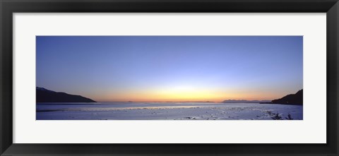 Framed Sunset over the sea, Turnagain Arm, Cook Inlet, near Anchorage, Alaska, USA Print