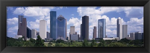 Framed Buildings in a city, Houston, Texas Print