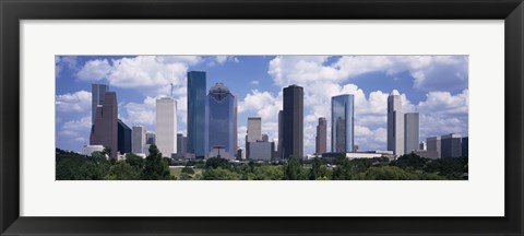 Framed Buildings in a city, Houston, Texas Print