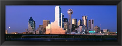 Framed Night skyline, Dallas, Texas Print