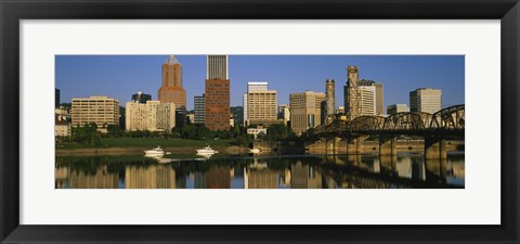 Framed Buildings at the waterfront, Portland, Oregon Print