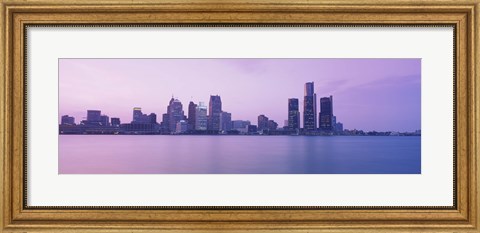 Framed Detroit skyline, Michigan Print