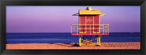 Framed Lifeguard Hut, Miami Beach, Florida, USA Print