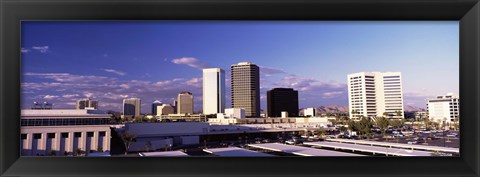 Framed USA, Arizona, Phoenix, Skyline at dawn Print