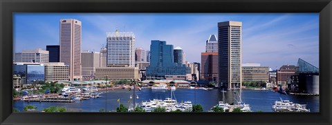 Framed Inner Harbor Federal Hill Skyline Baltimore MD Print