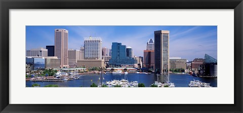 Framed Inner Harbor Federal Hill Skyline Baltimore MD Print