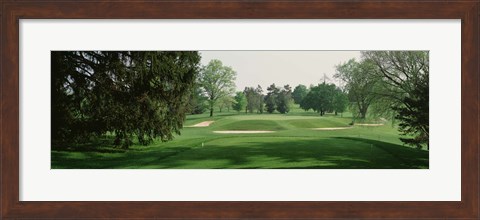 Framed Sand trap at a golf course, Baltimore Country Club, Maryland, USA Print