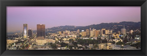 Framed High angle view of a cityscape, Hollywood Hills, City of Los Angeles, California, USA Print