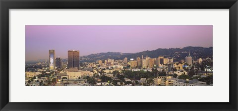 Framed High angle view of a cityscape, Hollywood Hills, City of Los Angeles, California, USA Print