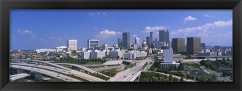 Framed High angle view of elevated roads with buildings in the background, Atlanta, Georgia, USA Print