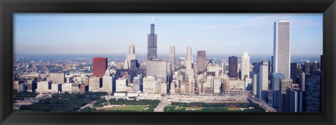 Framed Chicago Skyline from a Distance Print