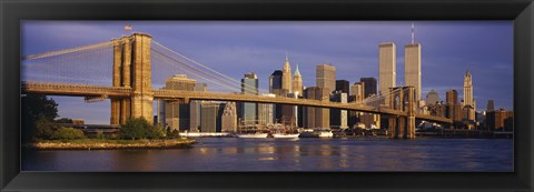 Framed Bridge over a river, Brooklyn Bridge, Manhattan, New York City, New York State, USA Print