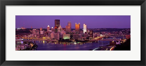 Framed Dusk Pittsburgh PA Print