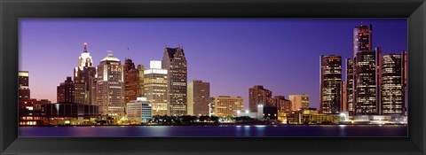 Framed Dusk Detroit, Michigan, USA Print