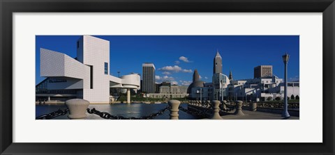 Framed Building at the waterfront, Rock And Roll Hall Of Fame, Cleveland, Ohio, USA Print