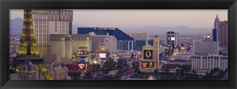 Framed High angle view of buildings in a city, Las Vegas, Nevada Print