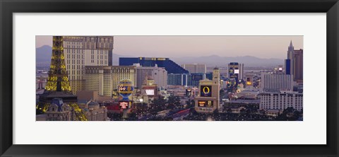 Framed High angle view of buildings in a city, Las Vegas, Nevada Print