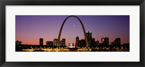 Framed Night view of St Louis MO Print