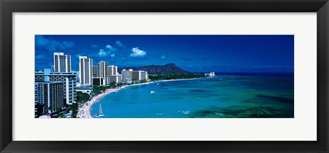 Framed Waikiki Beach Honolulu Oahu HI USA Print