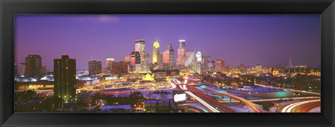 Framed Twilight, Minneapolis, MN, USA Print