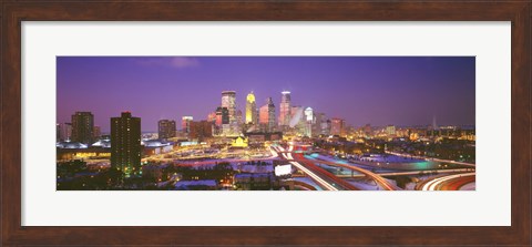 Framed Twilight, Minneapolis, MN, USA Print