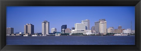 Framed Buildings at the waterfront, Mississippi River, New Orleans, Louisiana Print