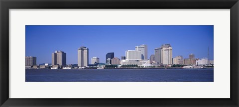 Framed Buildings at the waterfront, Mississippi River, New Orleans, Louisiana Print